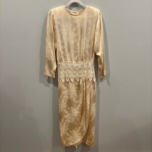 Jessica McClintock Vintage Jacquard Print Dress